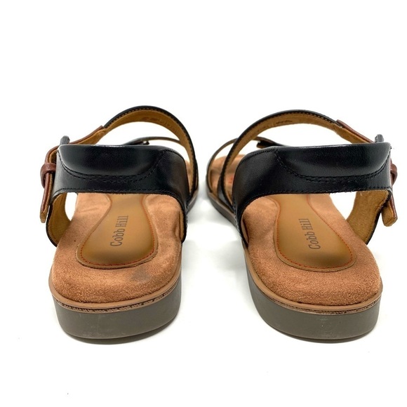 Women’s Cobb Hill Zion 2 Piece Leather Sandals Black WIDE - Picture 5 of 8